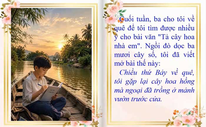 Trong hình là bài đọc AI Tập làm văn giúp học sinh lắng nghe giọng đọc chuẩn phổ thông